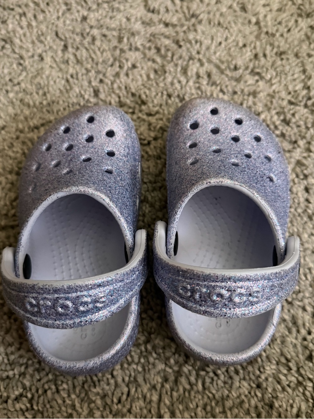 Crocs Kids' Glitter Silver purple Crocs-Style Clog